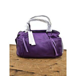New Aimee Kestenberg Leather Tamitha Satchel Purple Handbag Purse